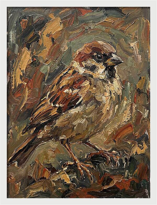 Sparrow In Expressionist Style