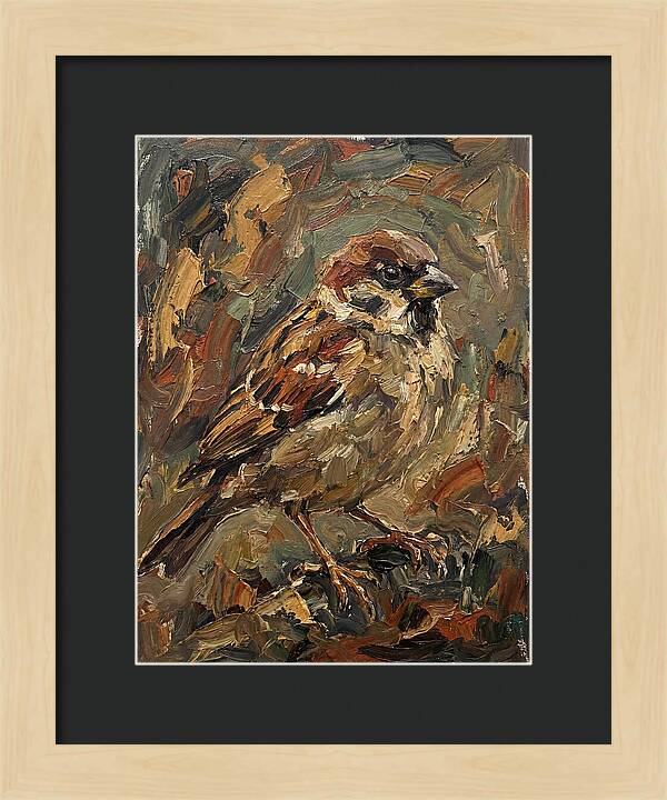 Sparrow In Expressionist Style