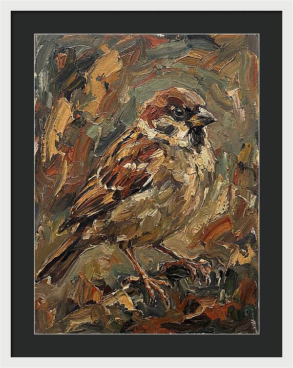 Sparrow In Expressionist Style