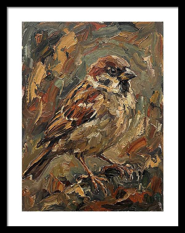 Sparrow In Expressionist Style