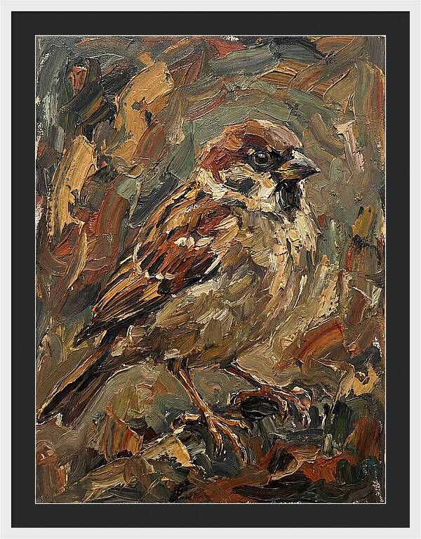Sparrow In Expressionist Style
