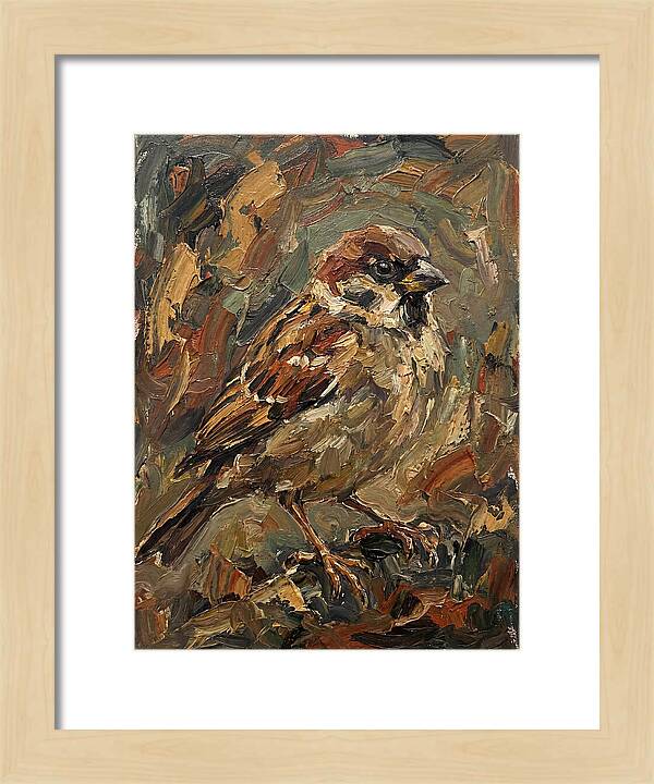 Sparrow In Expressionist Style
