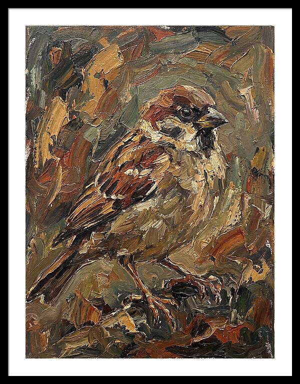 Sparrow In Expressionist Style