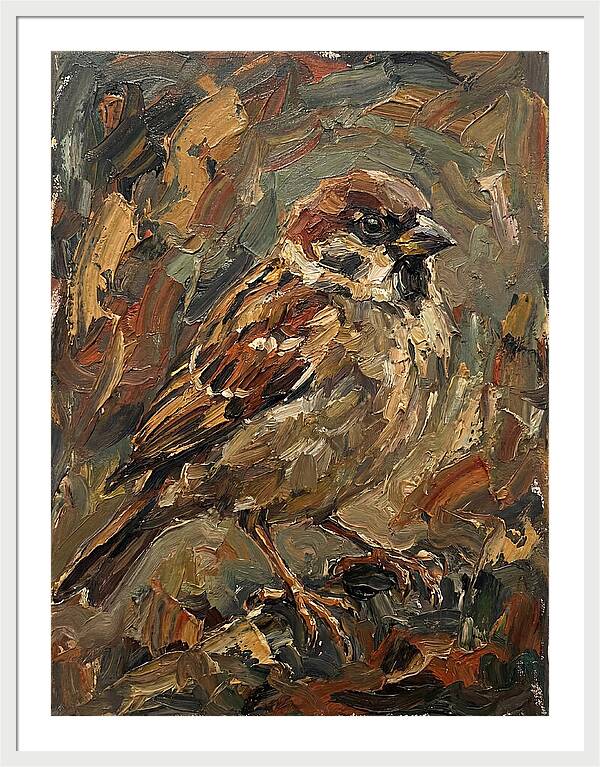 Sparrow In Expressionist Style