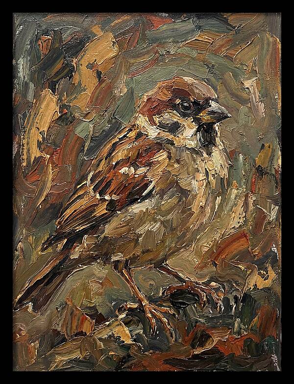 Sparrow In Expressionist Style