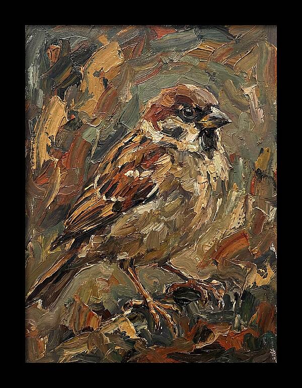 Sparrow In Expressionist Style