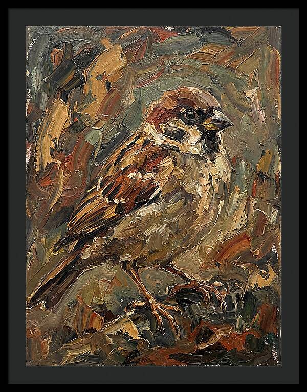 Sparrow In Expressionist Style