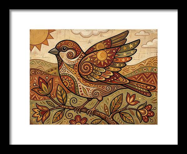 Sparrow In Vibrant Patterns