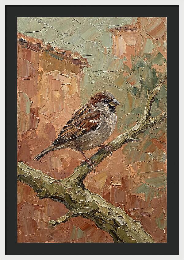 Sparrow Perched In Mediterranean Landscape