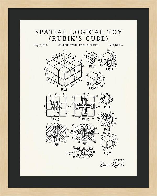 Spatial Logical Toy Rubik's Cube Minimalist Patent Us4378116a