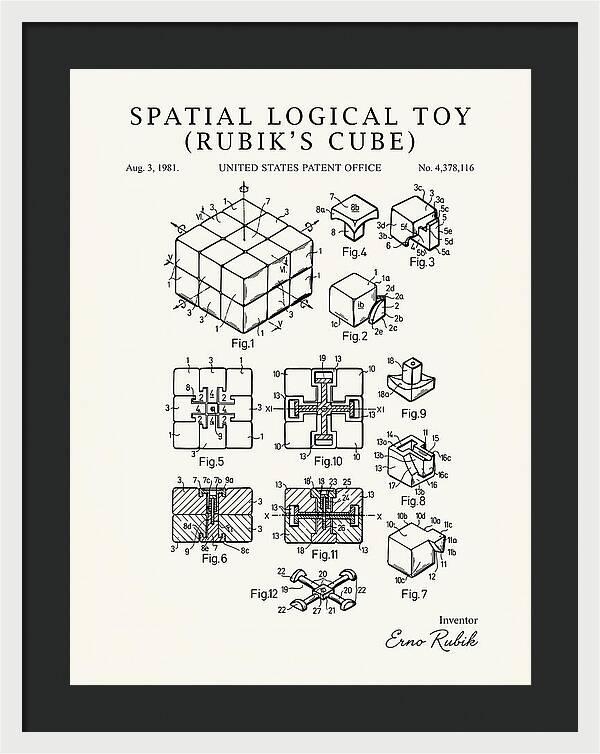 Spatial Logical Toy Rubik's Cube Minimalist Patent Us4378116a