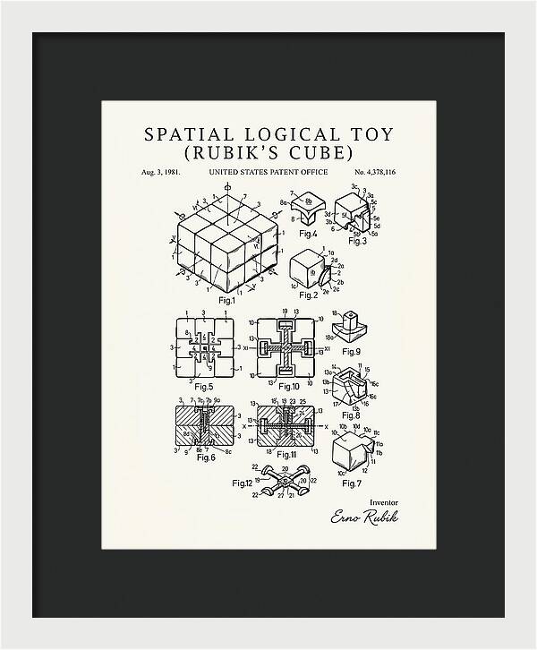 Spatial Logical Toy Rubik's Cube Minimalist Patent Us4378116a