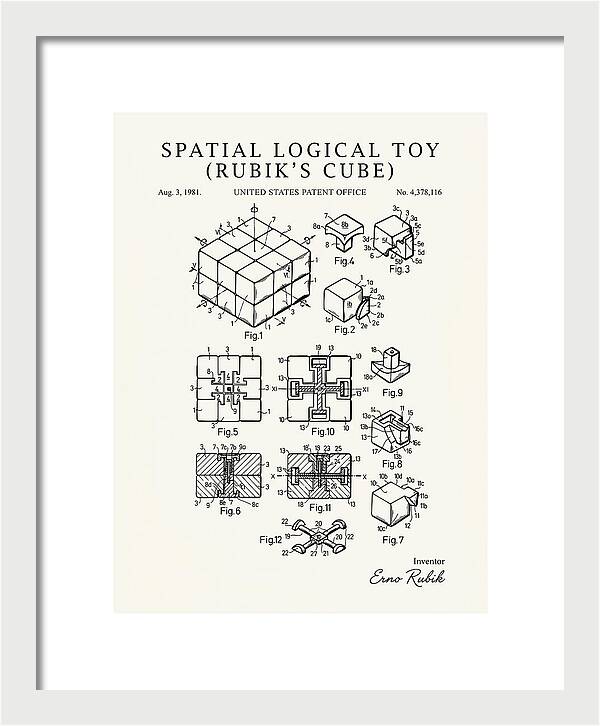 Spatial Logical Toy Rubik's Cube Minimalist Patent Us4378116a