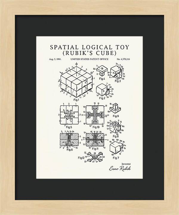 Spatial Logical Toy Rubik's Cube Minimalist Patent Us4378116a