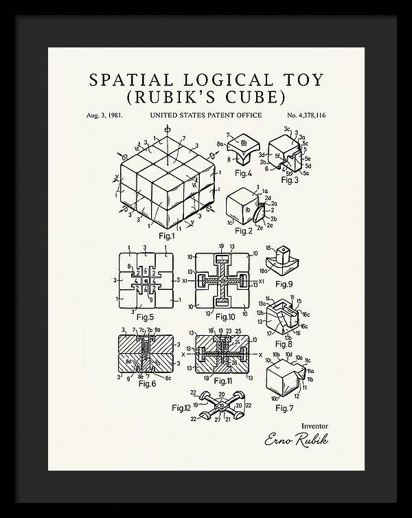 Spatial Logical Toy Rubik's Cube Minimalist Patent Us4378116a