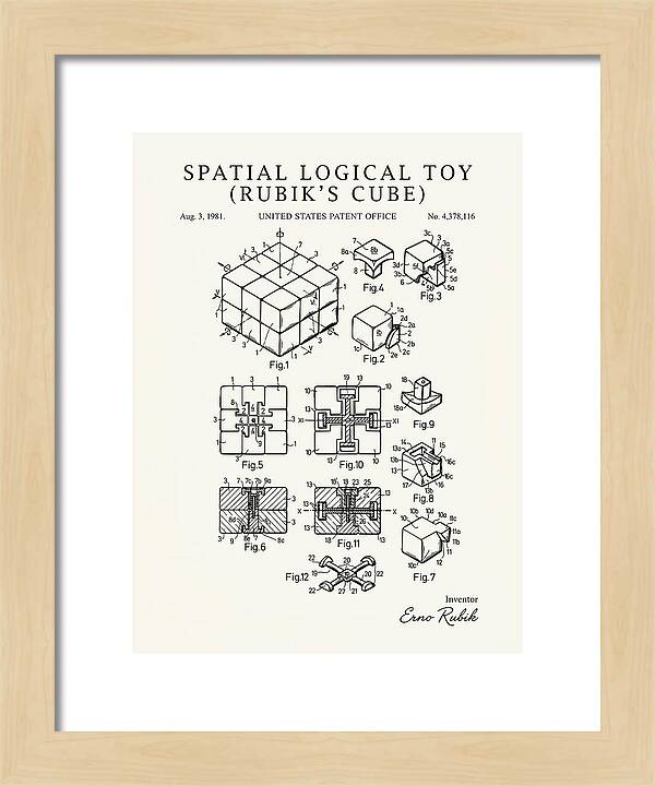 Spatial Logical Toy Rubik's Cube Minimalist Patent Us4378116a