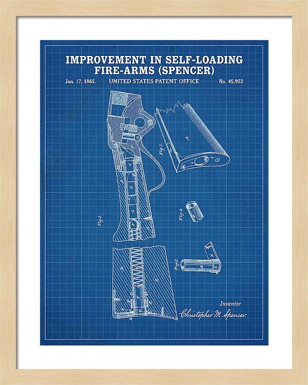 Spencer Rifle Blueprint Patent Us45952