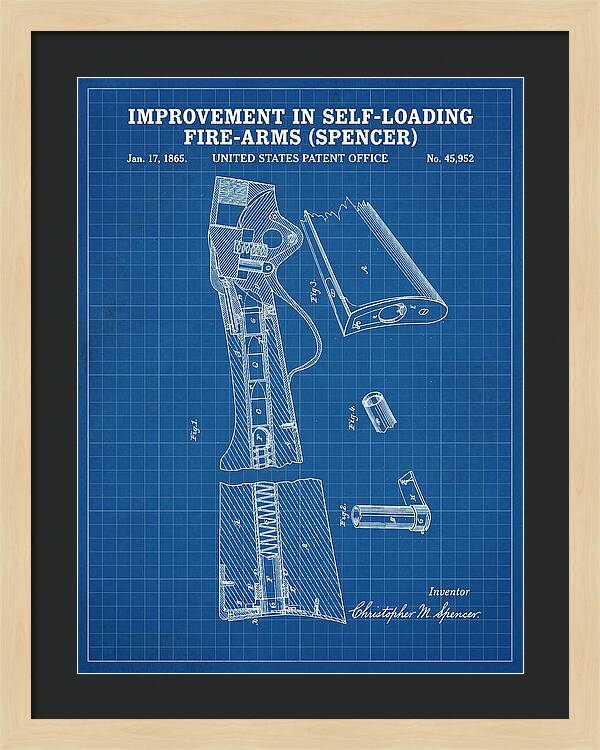 Spencer Rifle Blueprint Patent Us45952
