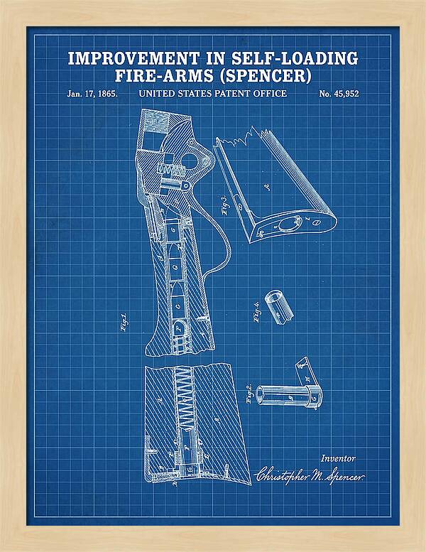 Spencer Rifle Blueprint Patent Us45952