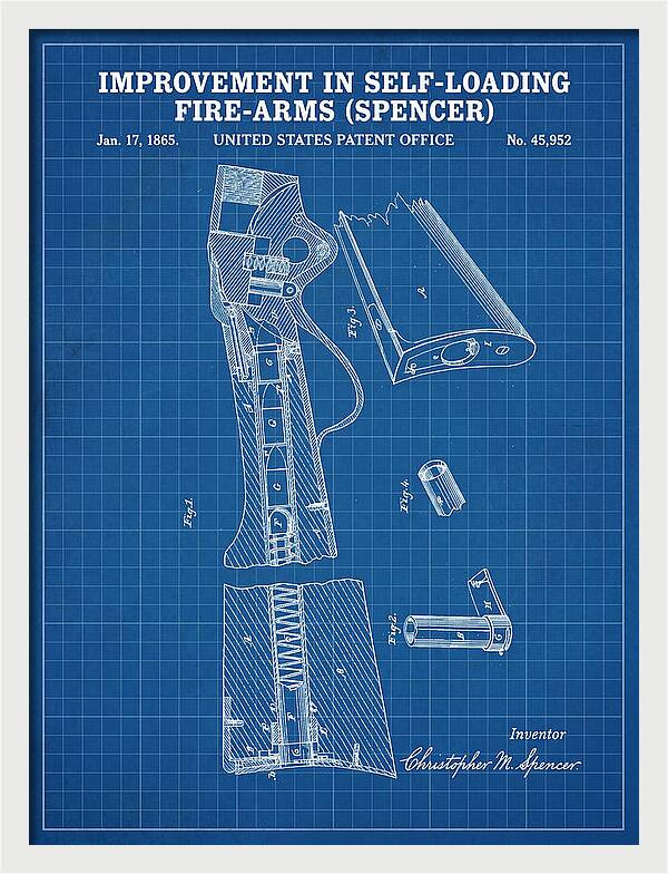 Spencer Rifle Blueprint Patent Us45952