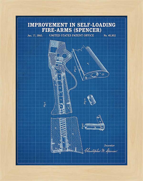 Spencer Rifle Blueprint Patent Us45952