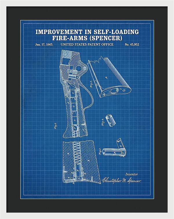 Spencer Rifle Blueprint Patent Us45952