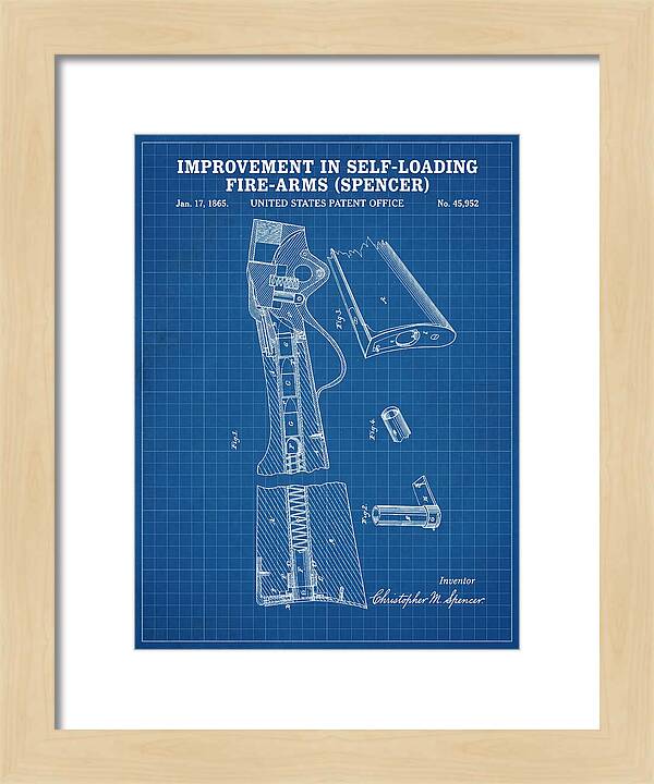 Spencer Rifle Blueprint Patent Us45952