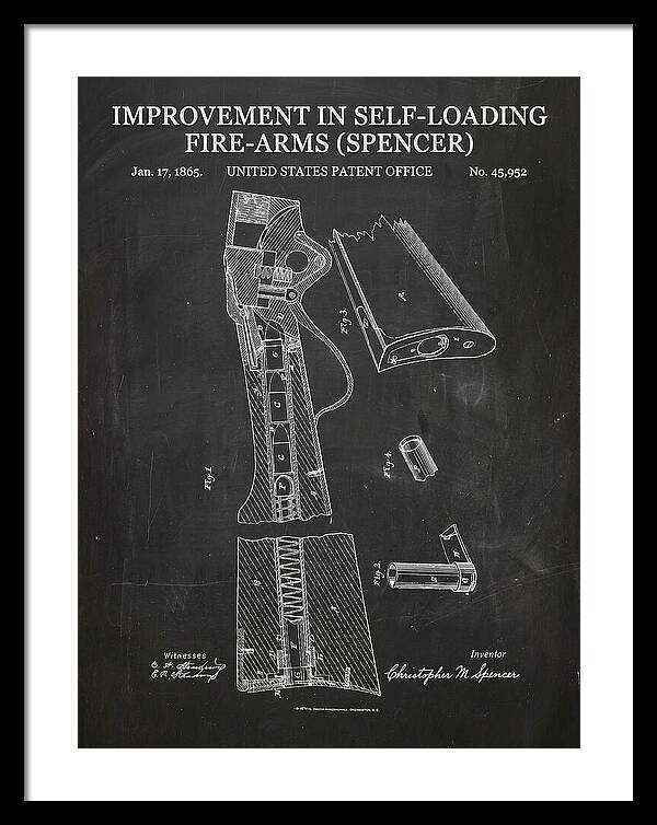 Spencer Rifle Chalkboard Patent Us45952