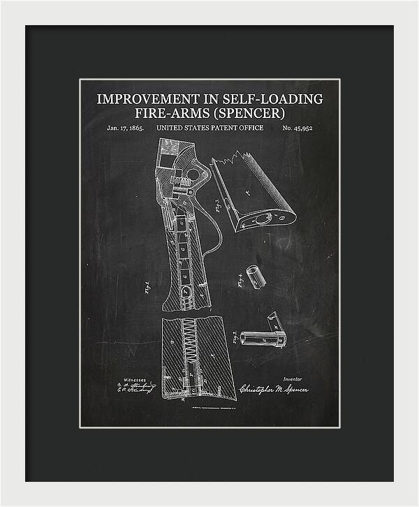Spencer Rifle Chalkboard Patent Us45952