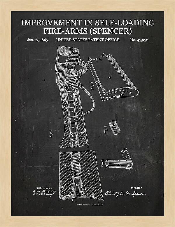 Spencer Rifle Chalkboard Patent Us45952