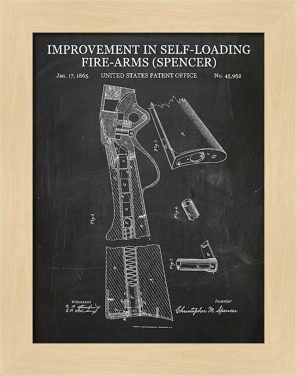 Spencer Rifle Chalkboard Patent Us45952