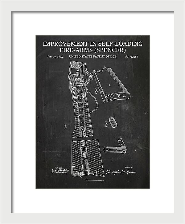 Spencer Rifle Chalkboard Patent Us45952