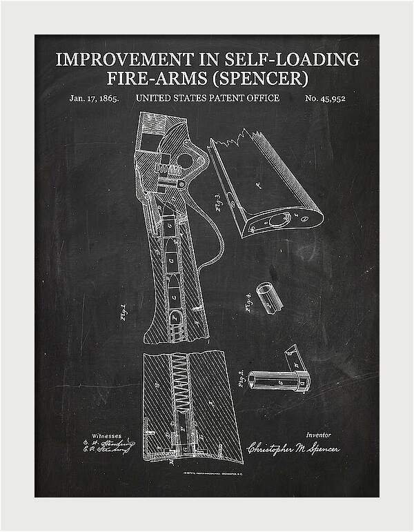 Spencer Rifle Chalkboard Patent Us45952