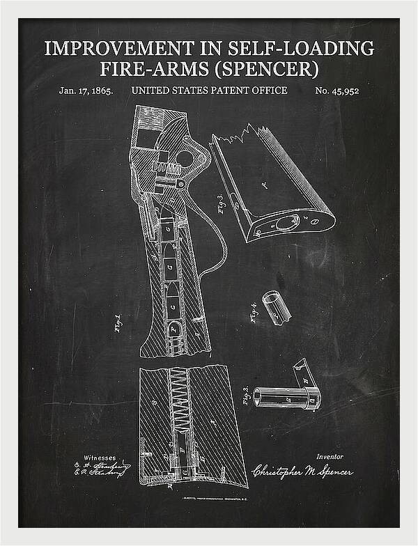 Spencer Rifle Chalkboard Patent Us45952