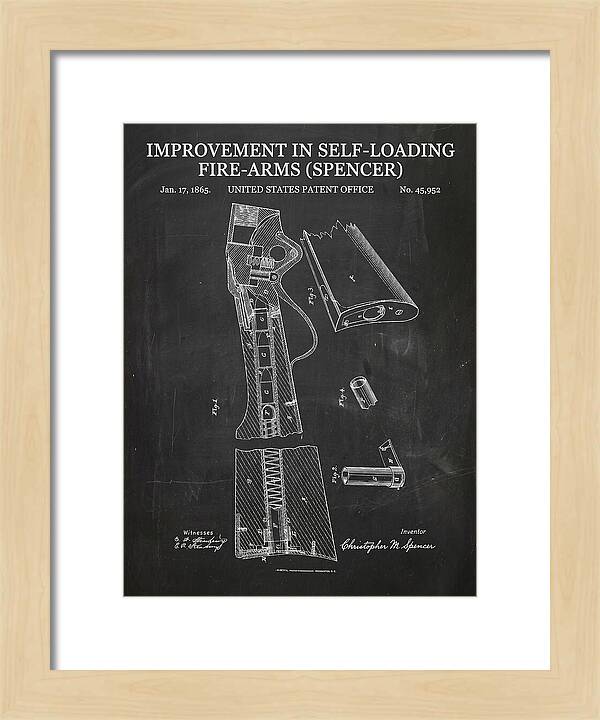 Spencer Rifle Chalkboard Patent Us45952