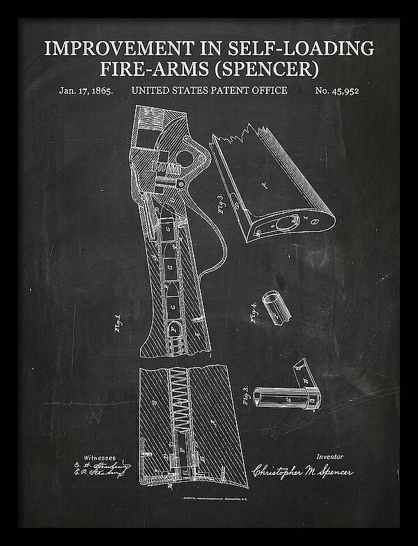 Spencer Rifle Chalkboard Patent Us45952