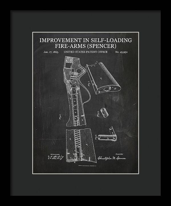Spencer Rifle Chalkboard Patent Us45952