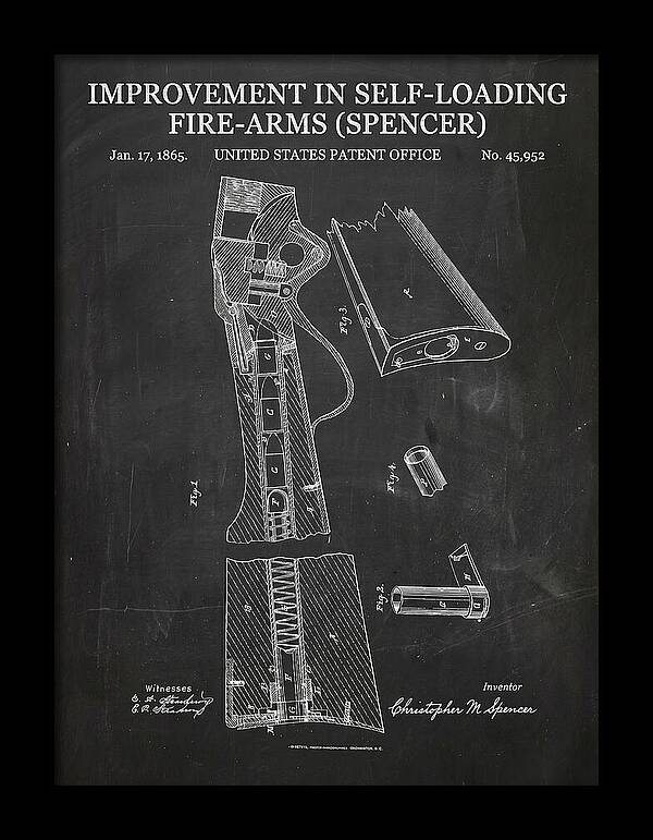 Spencer Rifle Chalkboard Patent Us45952
