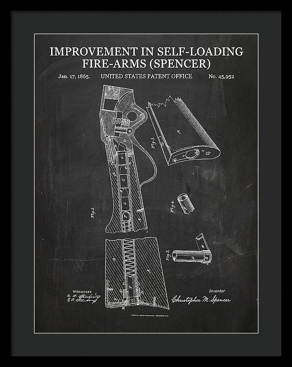 Spencer Rifle Chalkboard Patent Us45952