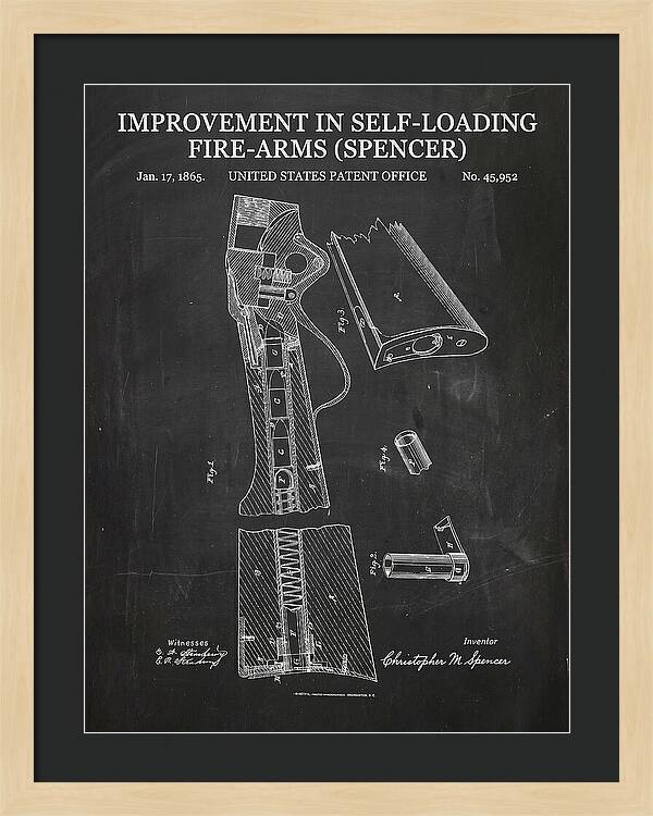 Spencer Rifle Chalkboard Patent Us45952