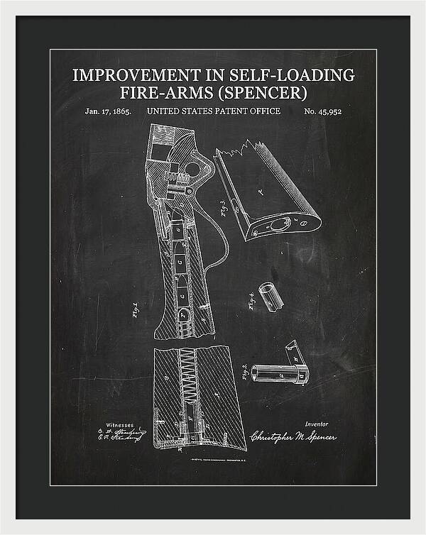 Spencer Rifle Chalkboard Patent Us45952