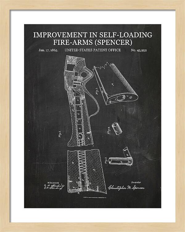 Spencer Rifle Chalkboard Patent Us45952