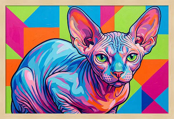 Sphynx Cat In Vibrant Colors