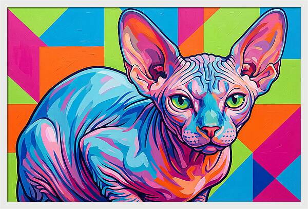 Sphynx Cat In Vibrant Colors