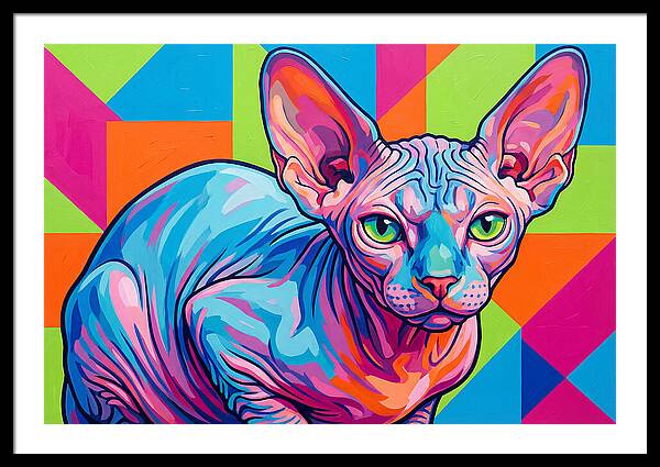 Sphynx Cat In Vibrant Colors