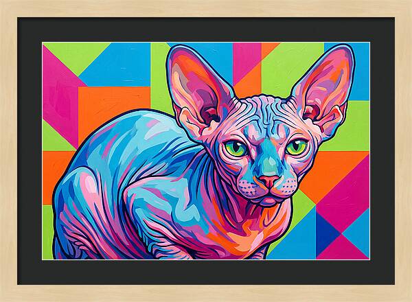 Sphynx Cat In Vibrant Colors