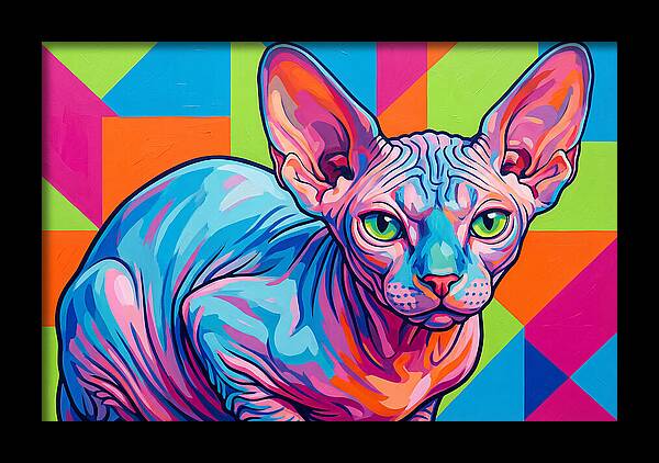 Sphynx Cat In Vibrant Colors
