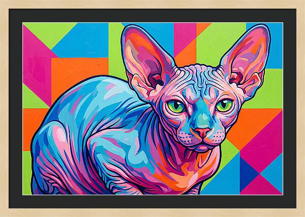 Sphynx Cat In Vibrant Colors
