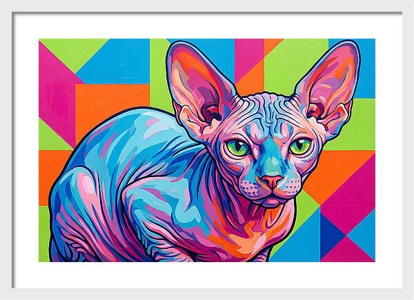 Sphynx Cat In Vibrant Colors