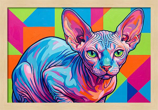 Sphynx Cat In Vibrant Colors